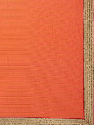 orange georgette half & half saree with blouse - 15016752 - Standard Image - 4