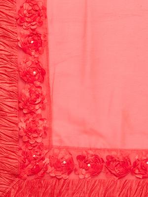 red georgette bordered saree with blouse - 15016844 - Standard Image - 4