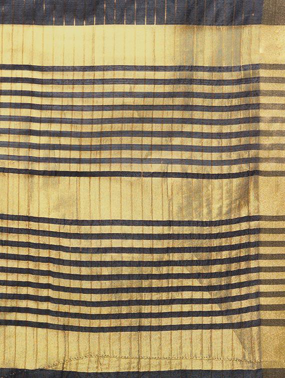 black cotton silk woven saree with blouse - 15016850 - Zoom Image - 4