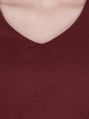 solid maroon crop top - 15017359 - Standard Image - 4