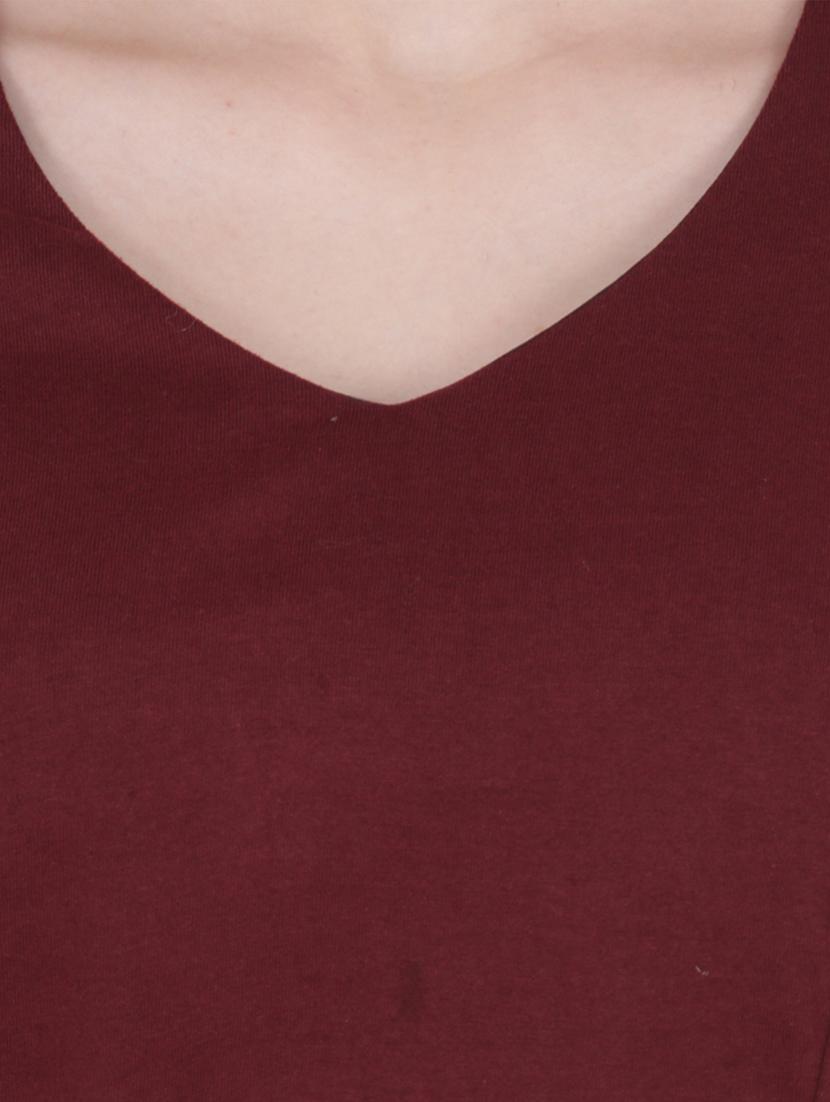 solid maroon crop top - 15017359 - Zoom Image - 4