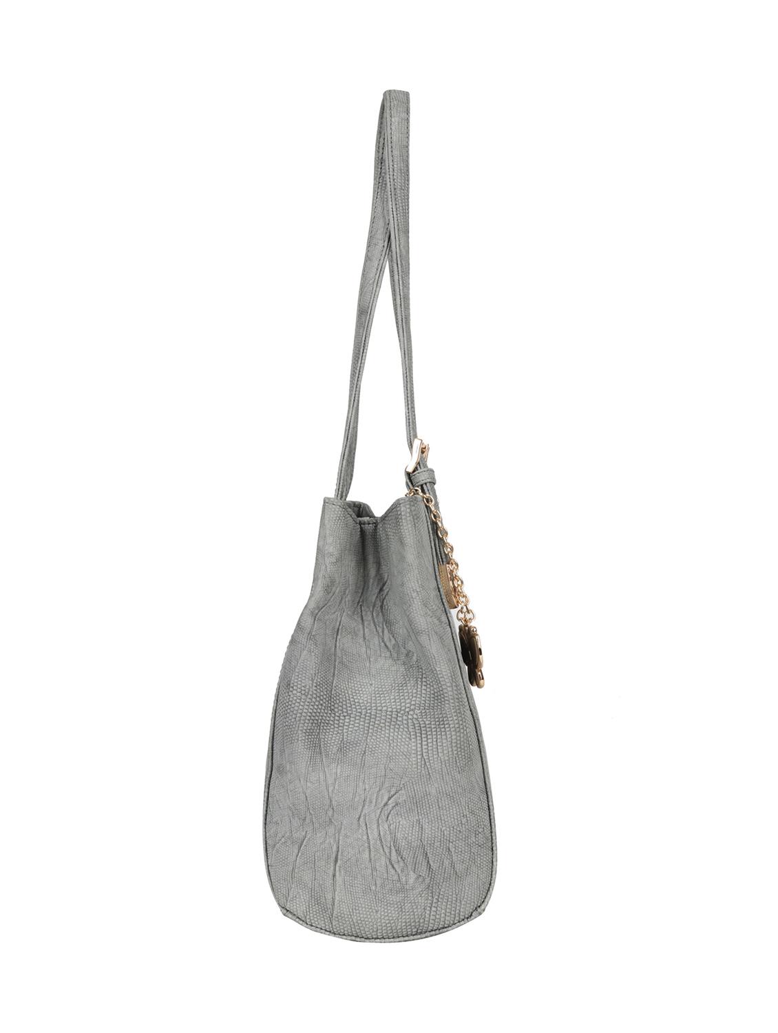 grey leatherette regular handbag - 15018563 - Zoom Image - 4