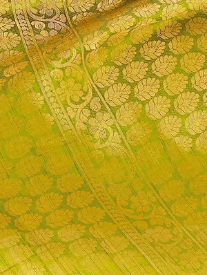 mehandi art silk kanjivaram saree with blouse - 15019291 - Standard Image - 4