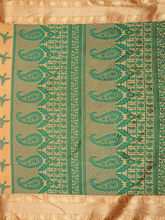 beige art silk woven saree with blouse - 15019308 - Zoom Image - 4