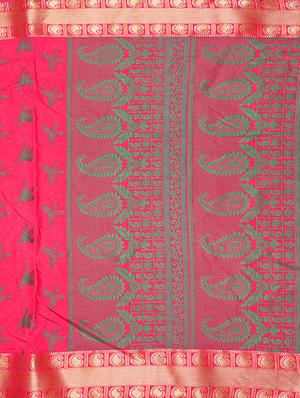 pink art silk woven saree with blouse - 15019311 - Standard Image - 4