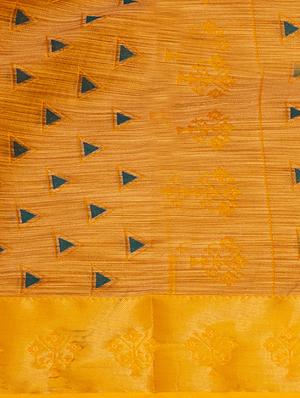 mustard art silk woven saree with blouse - 15019331 - Standard Image - 4