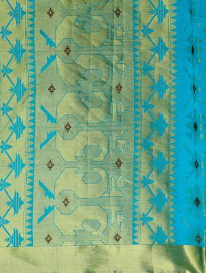 gold zari pallu patola saree with blouse - 15019344 - Standard Image - 4