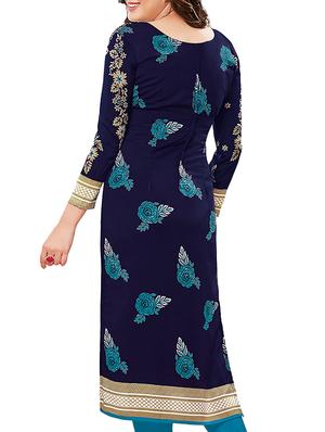 blue synthetic suit combos unstitched - 15019604 - Standard Image - 4