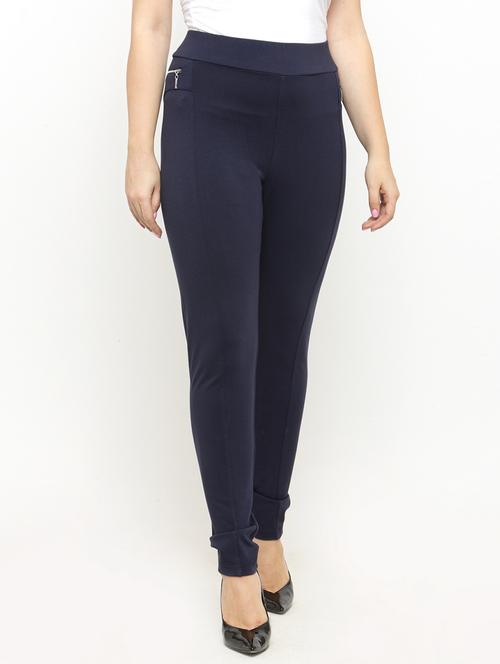 navy blue cotton jegging - 15019740 - Standard Image - 1
