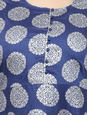 blue viscose aline kurta - 15019755 - Standard Image - 4