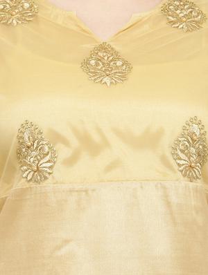 yellow viscose aline kurta - 15019756 - Standard Image - 4