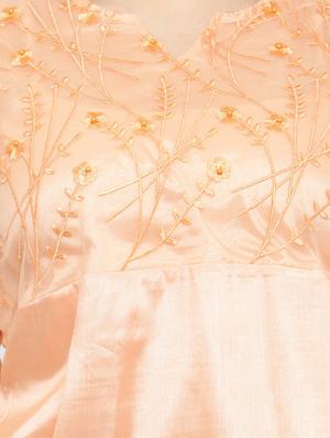 peach viscose aline kurta - 15019758 - Standard Image - 4