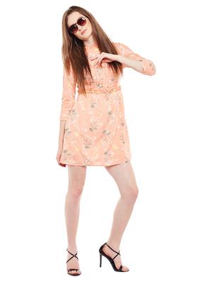 pink printed a-line dress - 15020095 - Standard Image - 4