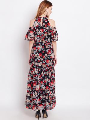 black printed maxi dress - 15020367 - Standard Image - 4