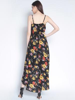 black printed high low dress - 15020368 - Standard Image - 4