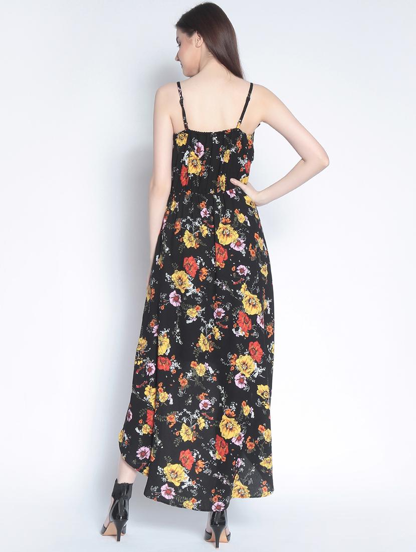 black printed high low dress - 15020368 - Zoom Image - 4