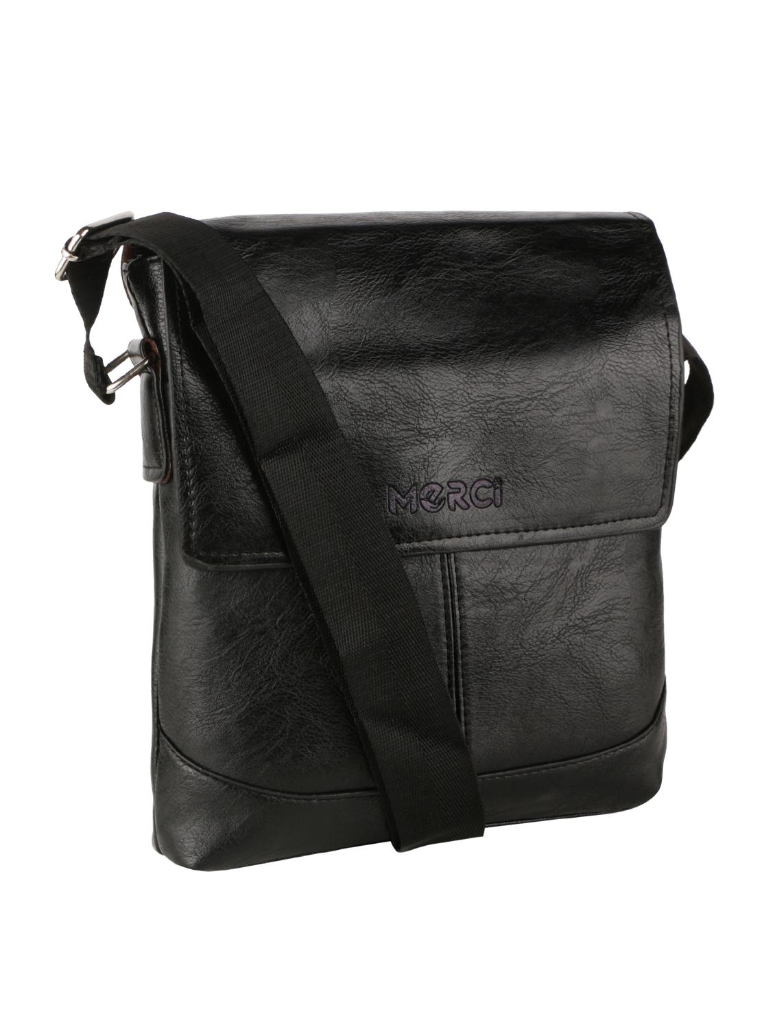 black leatherette regular sling bag - 15020891 - Zoom Image - 4