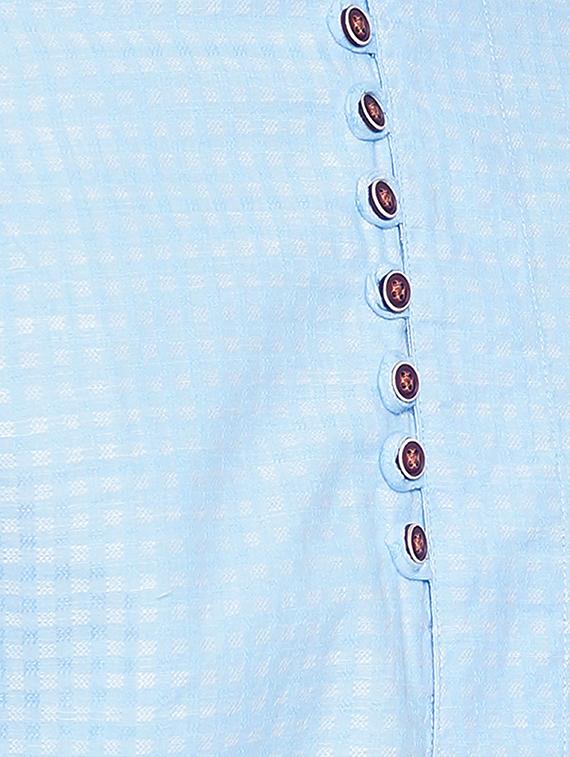 sky blue cotton ethnic wear set - 15020937 - Zoom Image - 4