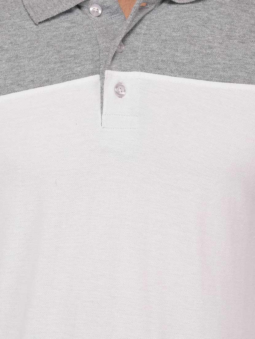 white cotton color block tshirt - 15021009 - Zoom Image - 4