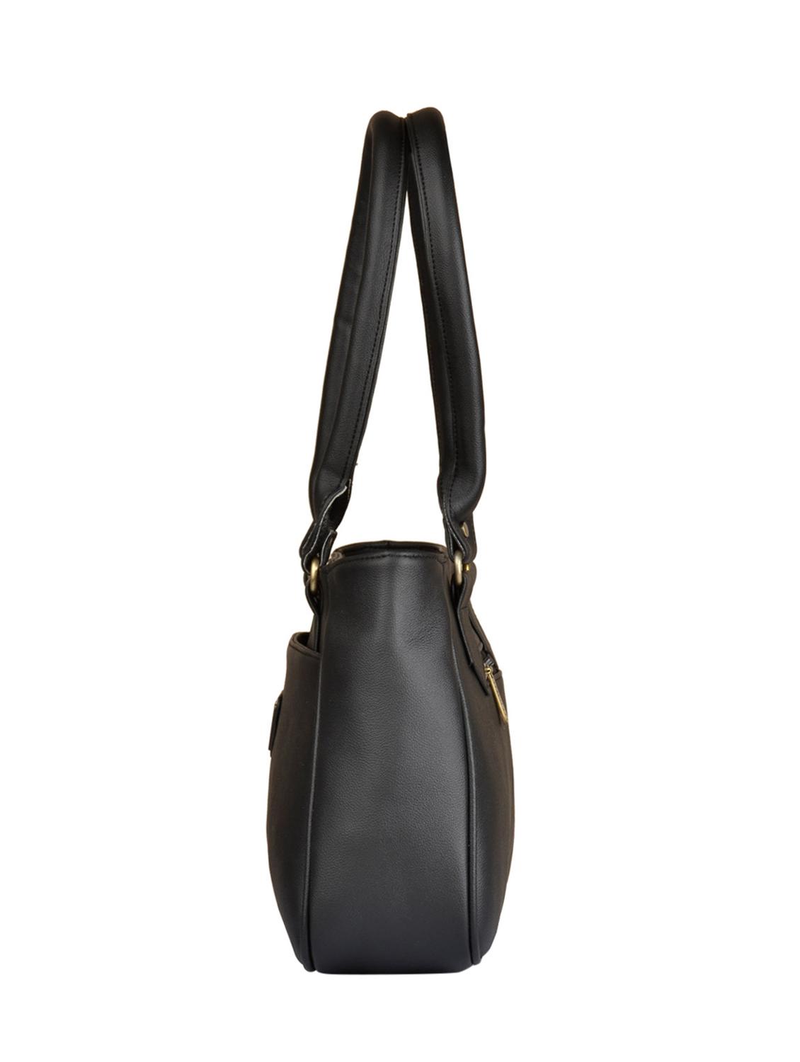 black leatherette regular handbag - 15021092 - Zoom Image - 4