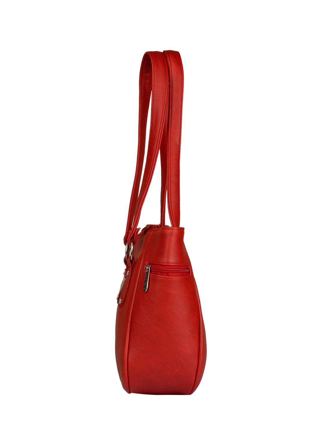 red leatherette regular handbag - 15021094 - Zoom Image - 4