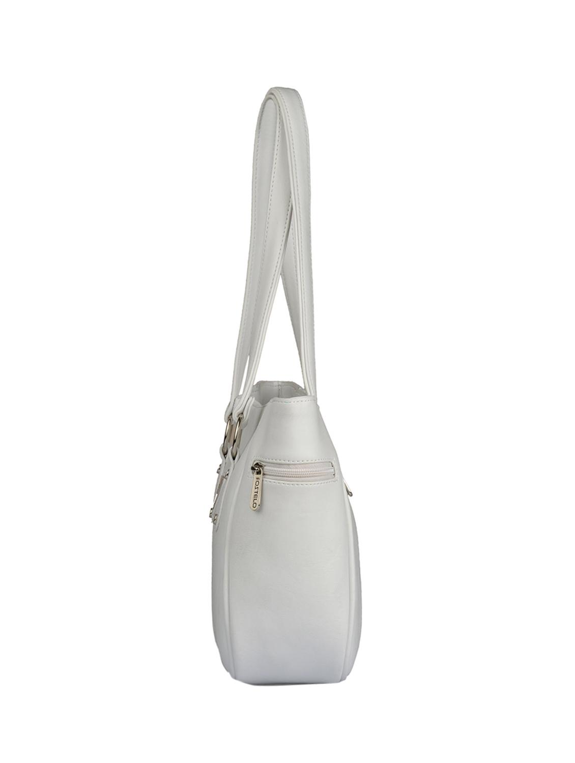 white leatherette regular handbag - 15021097 - Zoom Image - 4