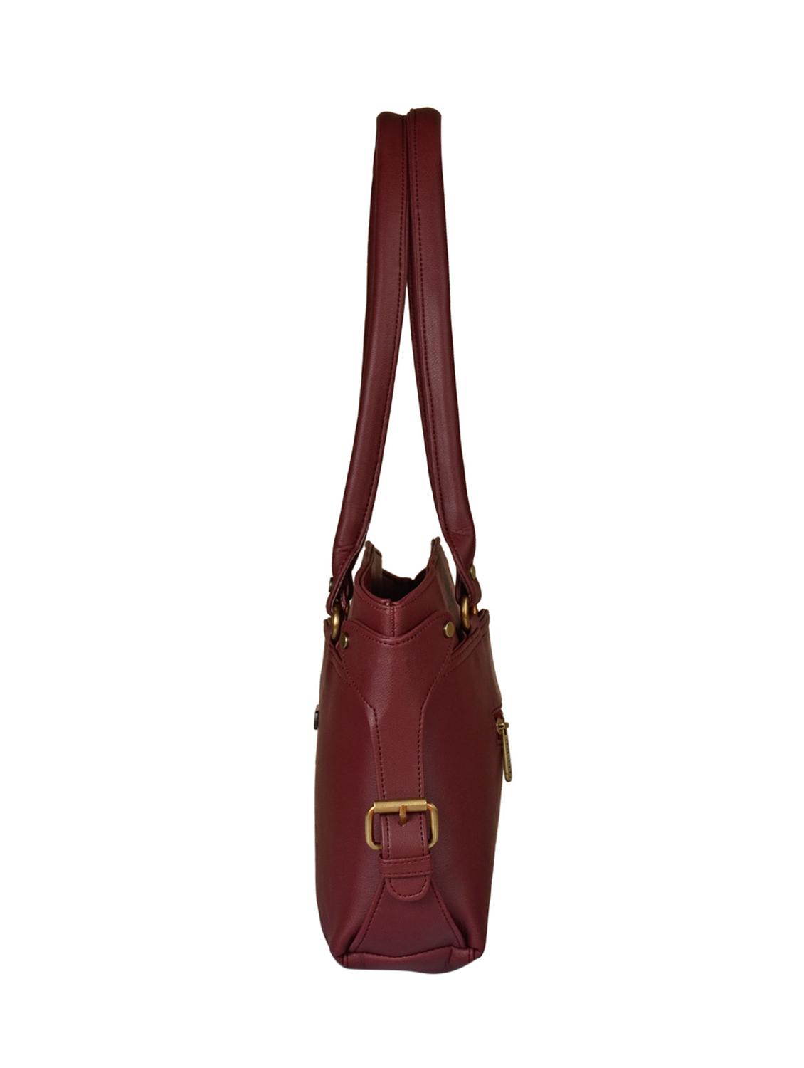 maroon leatherette regular handbag - 15021106 - Zoom Image - 4