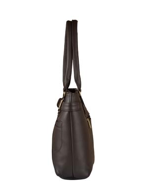 brown leatherette regular handbag - 15021131 - Standard Image - 4