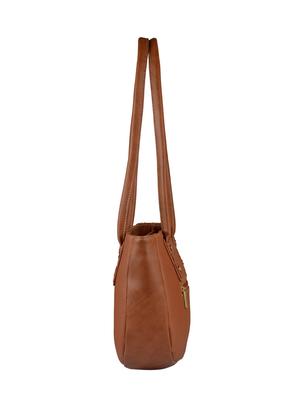 tan leatherette regular handbag - 15021141 - Standard Image - 4