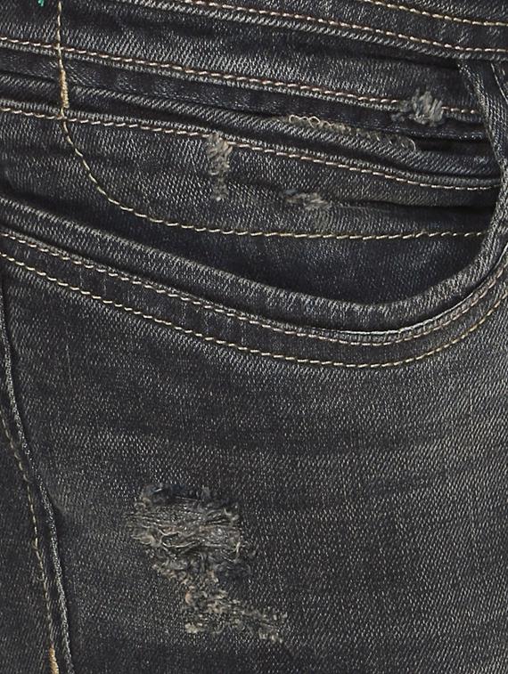 black cotton ripped jeans - 15021318 - Zoom Image - 4