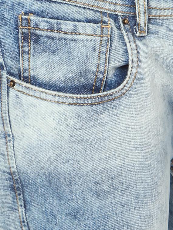 blue cotton washed jeans - 15021320 - Zoom Image - 4