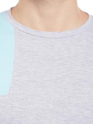 grey cotton color block tshirt - 15023114 - Standard Image - 4