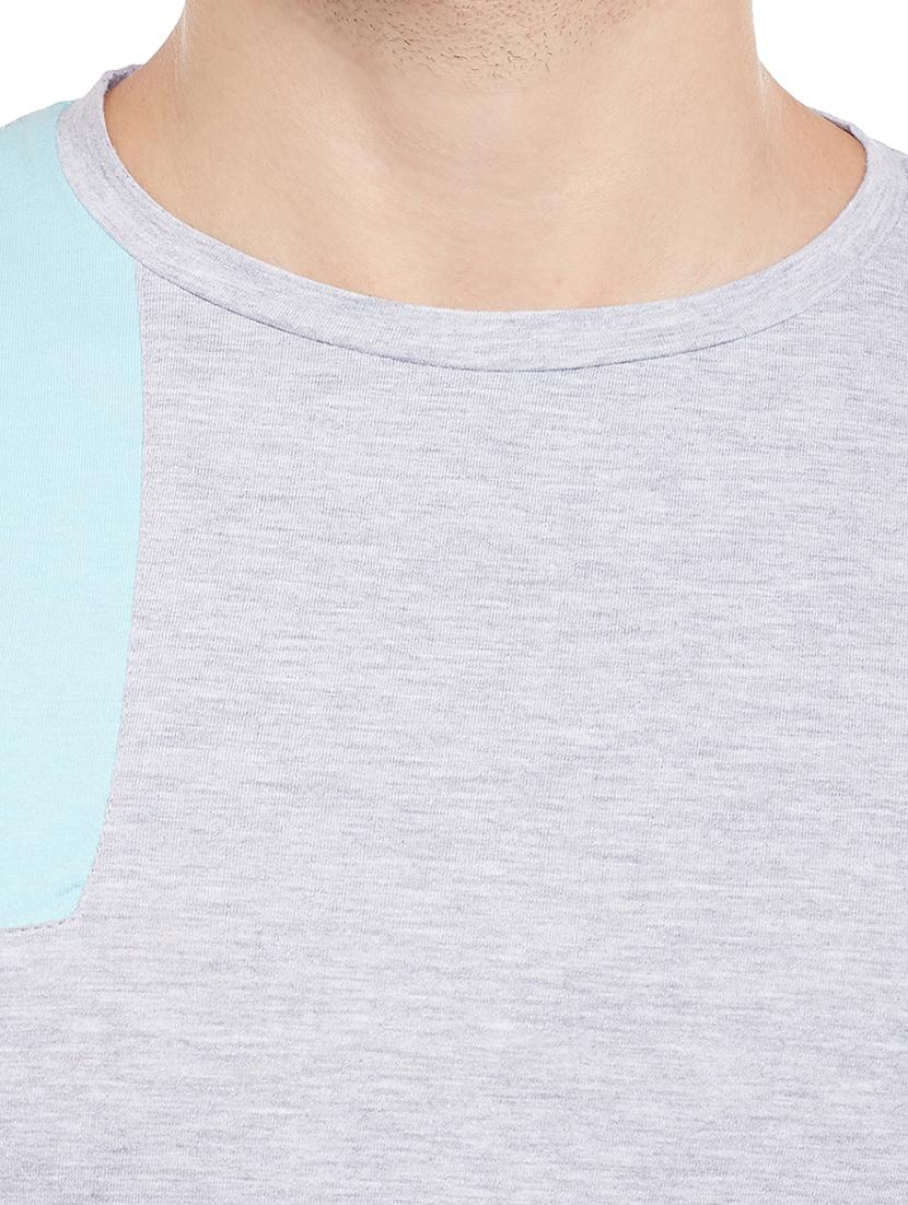 grey cotton color block tshirt - 15023114 - Zoom Image - 4