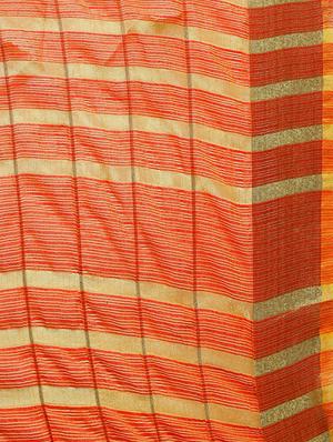 orange art silk woven saree with blouse - 15023137 - Standard Image - 4