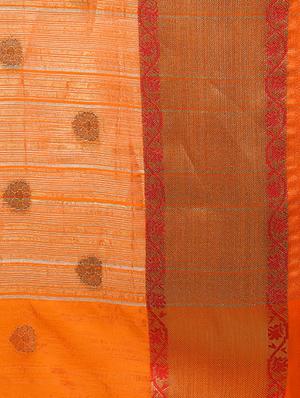 peach banarasi silk saree with blouse - 15023146 - Standard Image - 4