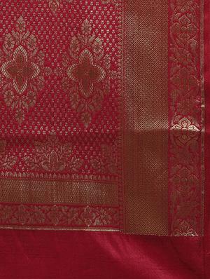 peach banarasi silk saree with blouse - 15023167 - Standard Image - 4