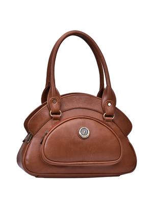 tan leatherette regular handbag - 15023436 - Standard Image - 4