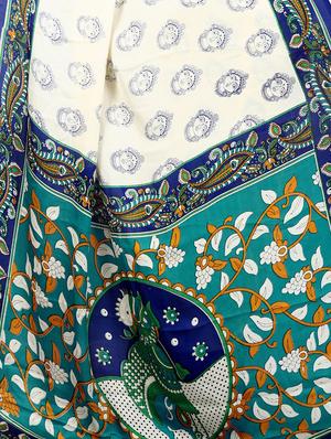 white georgette printed saree with blouse - 15023468 - Standard Image - 4