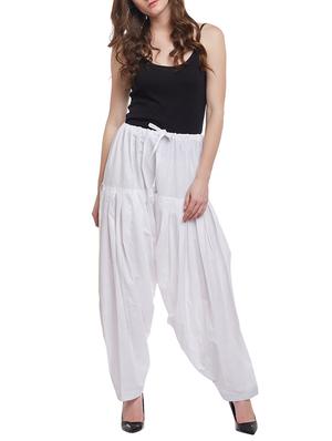 white cotton patiyala salwars - 15023628 - Standard Image - 4