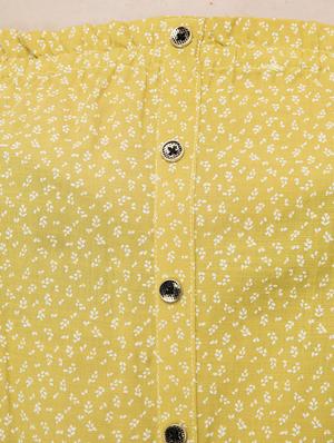 yellow viscose printed top - 15025556 - Standard Image - 4