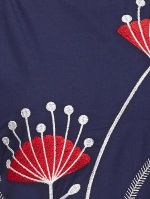 blue cotton straight kurta - 15025563 - Standard Image - 4