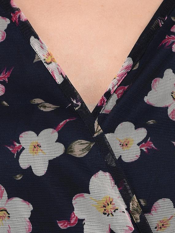 navy blue net floral empire-line dress - 15026741 - Zoom Image - 4