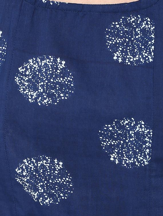blue cotton kurta palazzo set - 15027435 - Zoom Image - 4