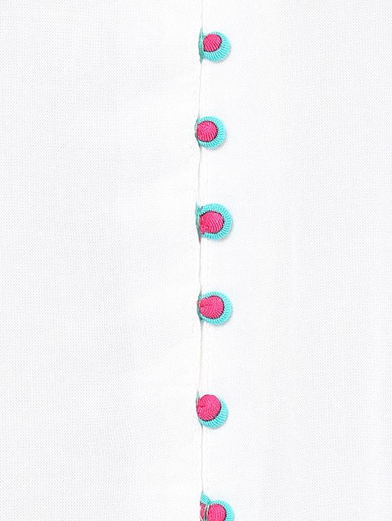 white rayon aline kurta - 15027437 - Zoom Image - 4
