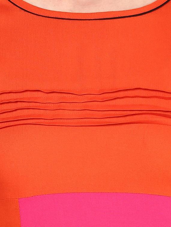 pink rayon a-line kurta - 15027448 - Zoom Image - 4