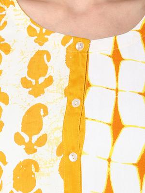 yellow rayon highlow kurta - 15027454 - Standard Image - 4
