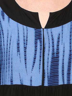 blue rayon tiered kurta - 15027472 - Standard Image - 4
