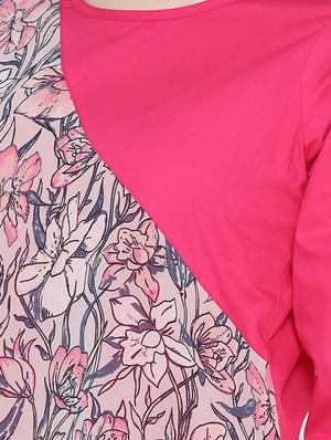 pink printed georgette a-line dress - 15027523 - Standard Image - 4