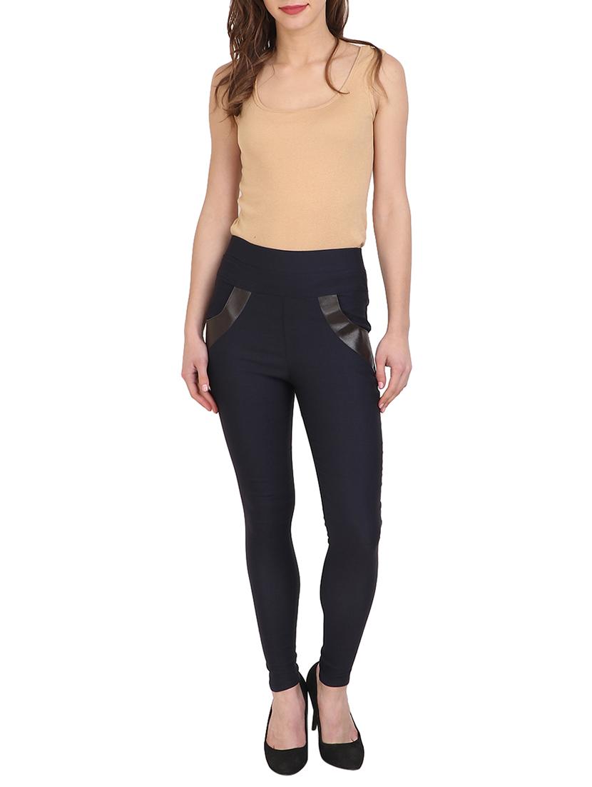 navy blue cotton lycra jegging - 15027548 - Zoom Image - 4