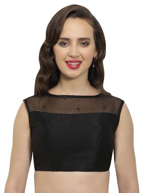 black georgette solid blouse - 15027602 - Very Small Image - 1